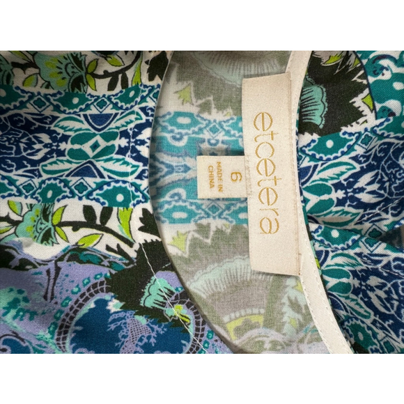 Women's Etcetera Tank Top, Size 6, Blue & Green - Picture 3 of 5